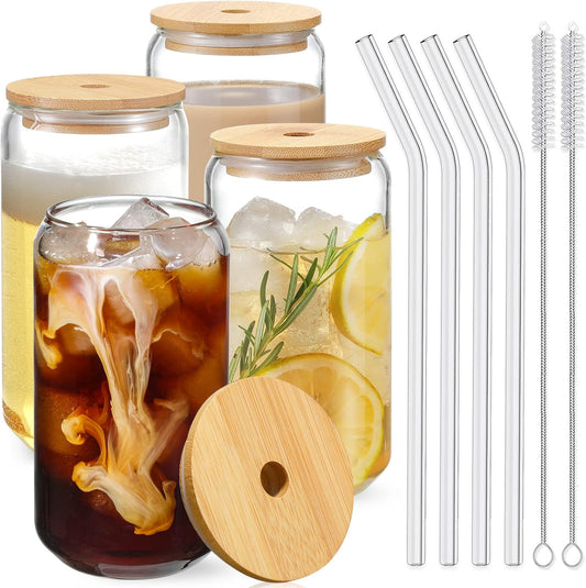 Chic Bamboo Lid Glasses Set